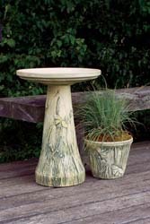 Burley Clay Birdbath butterfly