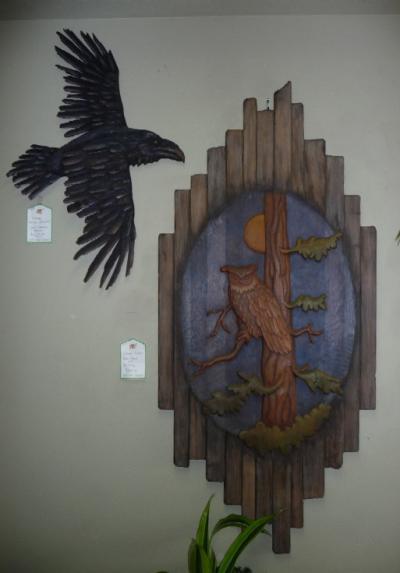 Stanley Rills Barnwood Owl and Split Rail Raven