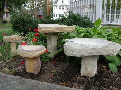 Stone Age Creations sandstone Birdbaths