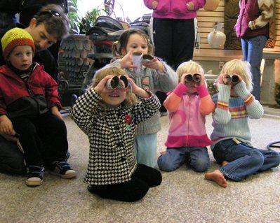 Young Birdswatchers in the Store